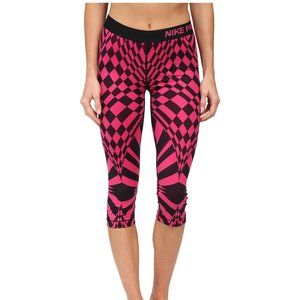 Nike Pro Women's Leggings, Pink and Black (Size S)